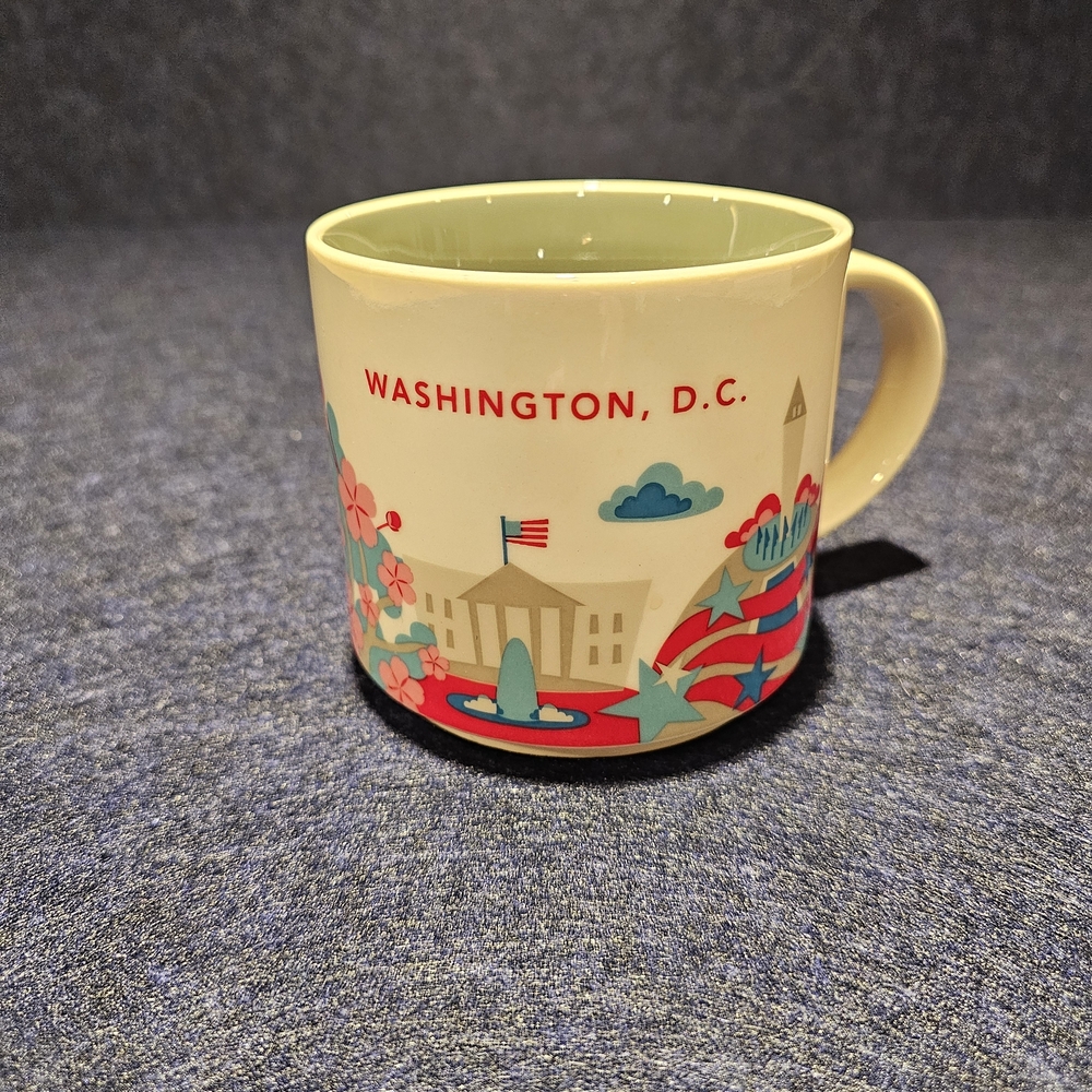 Washington D.C. Souvenir Mug - Cream and Red